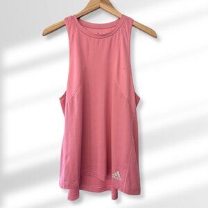 💗 Women's Small Adidas Pink Running Tank top w/ Back Reflection Strips Size M